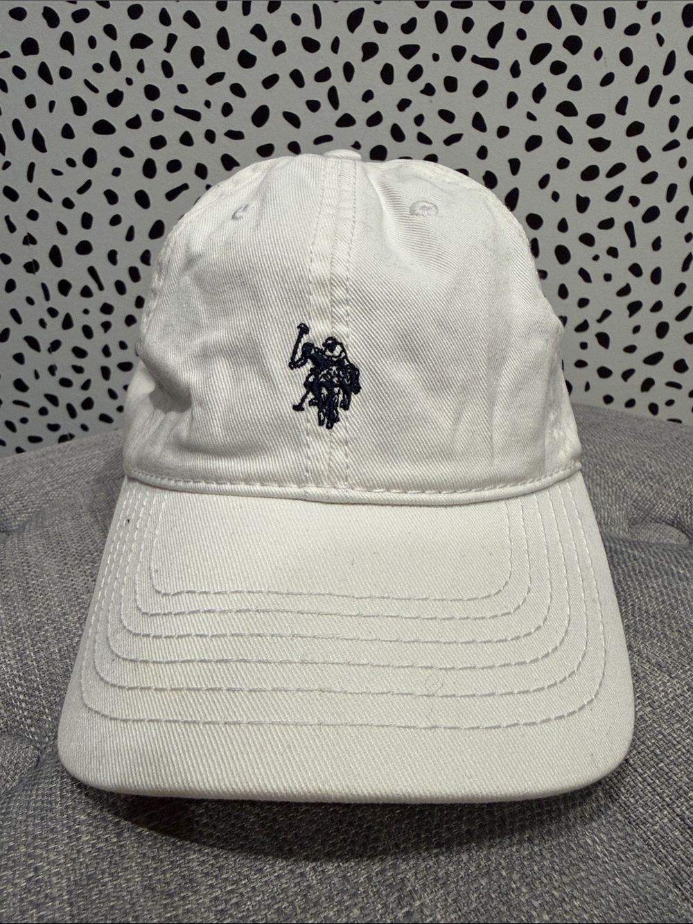 Classic White Polo-Style Embroidered Baseball Cap US polo Assn Preppy Hat